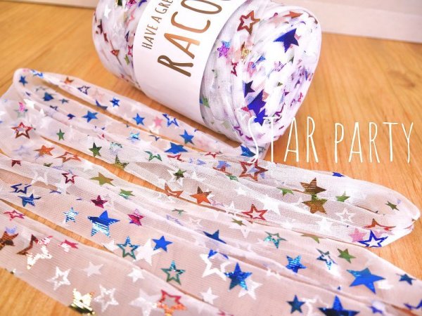 Photo1: 【Tulle yarn】Star  Party (Rainbow foil) (1)